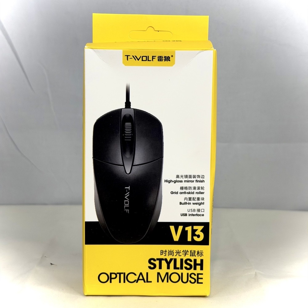 T-Wolf V1 Colorful Light Business Office Wired Mouse / New
